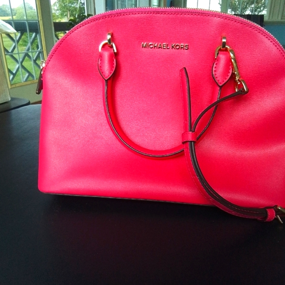 Michael Kors Pink Satchel with Gold-Tone Hardware